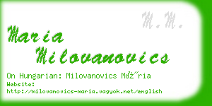 maria milovanovics business card